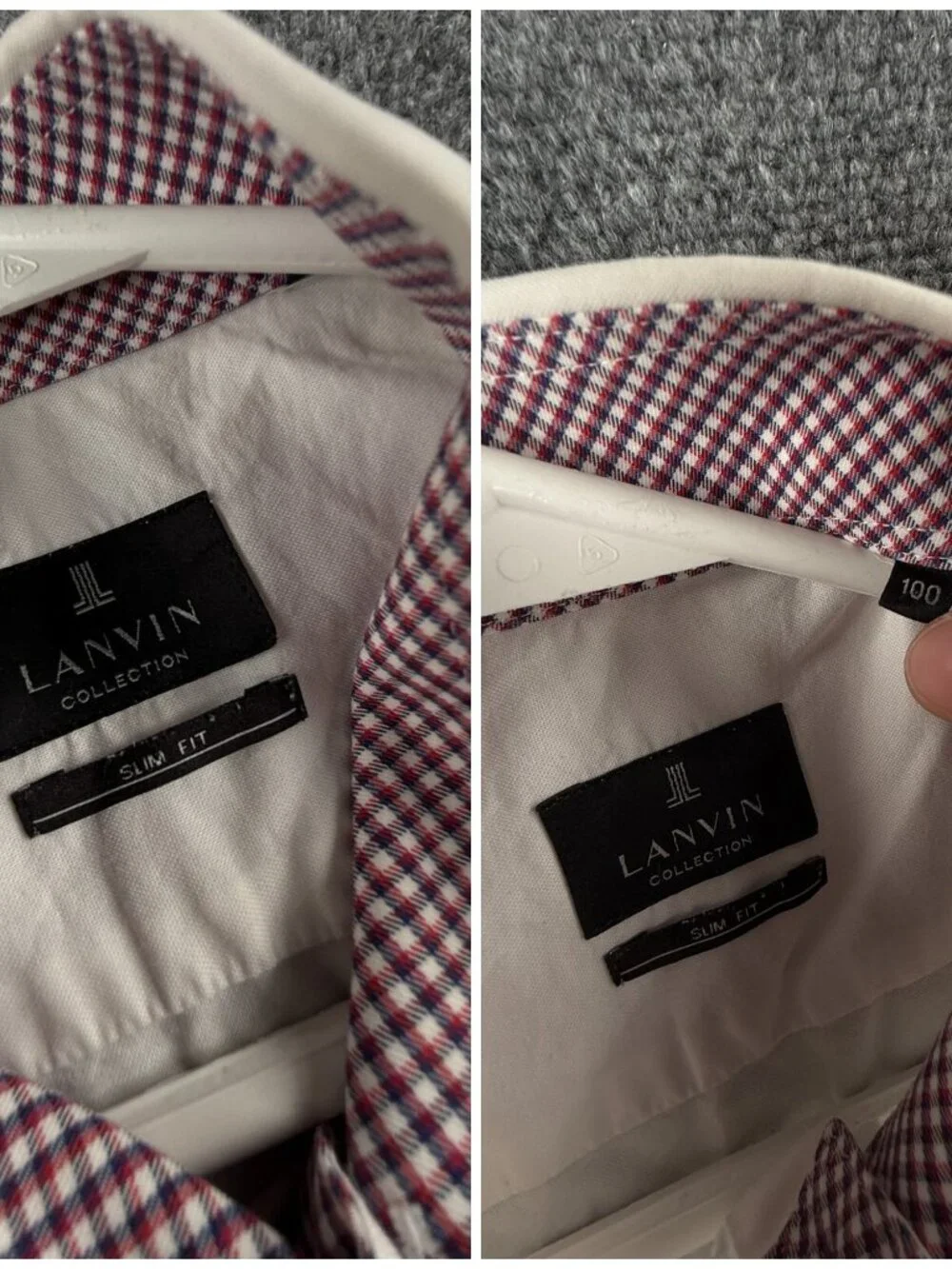 Lanvin Collection Button Up Long Sleeve Slim Fit White Size 100 Cotton Blend